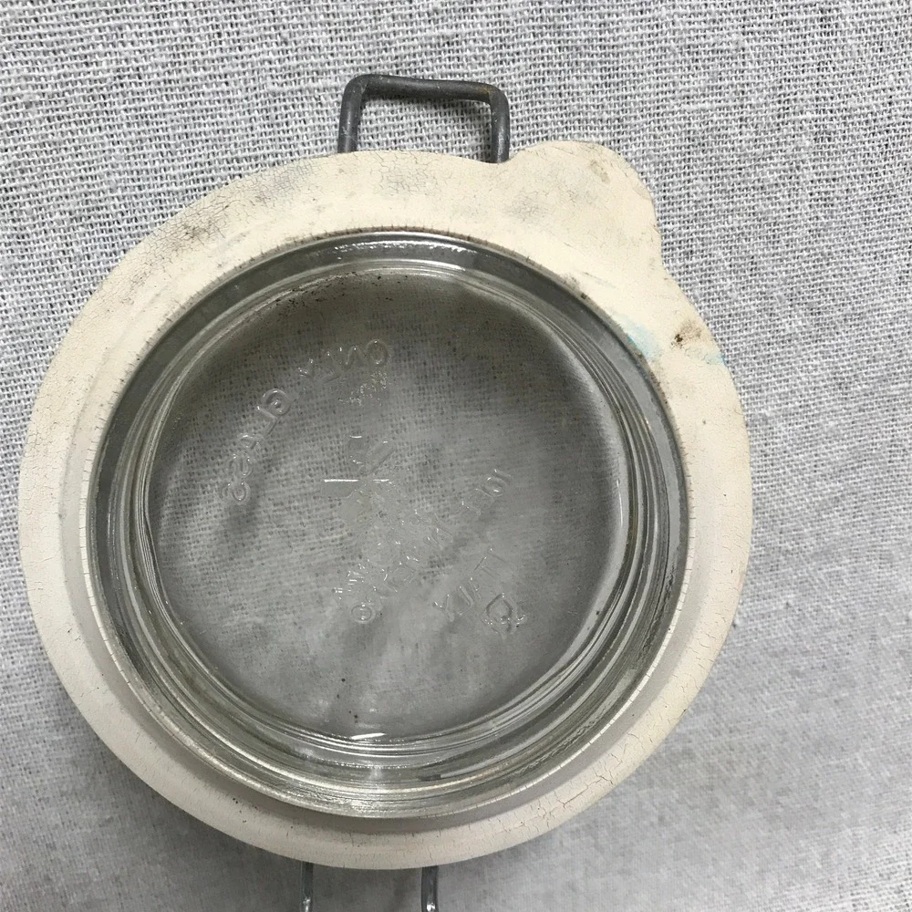 Vintage Italian Storage Jar Fidenza Italy Canning Food Storage Jar Wire Bail Lid - Picture 5 of 8